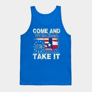 Vintage Come and Take It, Texas Border razor wire Tank Top